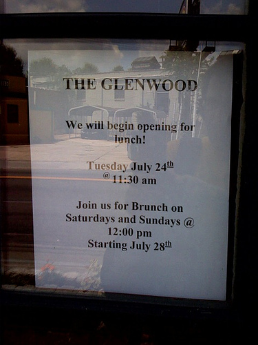 Glenwood announces lunch and brunch